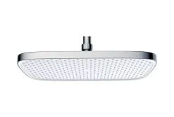 Colonne de douche thermostatique laiton, mitigeur de douche + tablette en verre - Chrome / Blanc - Assemblée, Silencieux - BS371