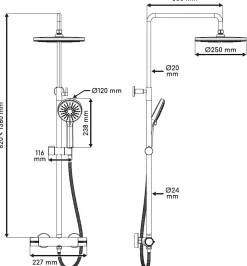 Colonne de douche thermostatique chrome, Edouard Rousseau Stats