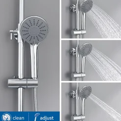 Colonne de Douche Thermostatique 3 Fonctions, Auralum MAX Ensemble de Douche Chrome, Douche avec Tête de Douche de 9 pouces