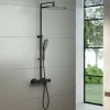 Colonne de douche thermostatique murale Noire mat 30x29x84-128cm (LxPxH) hauteur réglable - 3011 PRO
