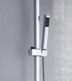 Colonne de douche thermostatique acier inox + pommeau 25x25cm - 118x41cm - 8821C Basic 25x25cm