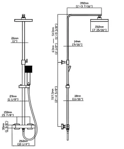 COLONNE DE DOUCHE THERMOSTATIQUE EN LAITON ROSÉ DORÉ (CUIVRE) SC428 COLLECTION PENEE