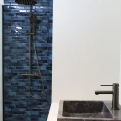 Colonne de douche thermostatique, gun metal, Essebagno Luisa 250