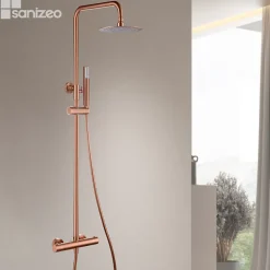 Colonne de Douche Thermostatique Anti-Calcaire Or Rose Cuivré IMEX GENOVA BTG053/ORC