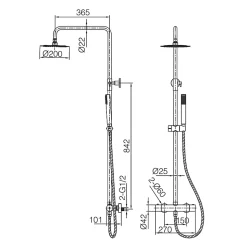 Colonne de Douche Thermostatique Anti-Calcaire Or Rose Cuivré IMEX GENOVA BTG053/ORC