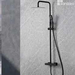 Colonne de Douche Thermostatique Anti-Calcaire Noir Mat IMEX ART BTAR025/NG