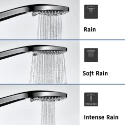 Colonne de douche thermostatique murale Chrome 30x48x112cm (LxPxH) hauteur réglable, pomme + pommeau douche rond