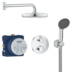 Colonne de douche thermostatique à encastrer, chrome, Grohe Precision Trend