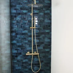 Colonne de douche thermostatique, doré, Essebagno Luisa 250