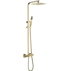 COLONNE DE DOUCHE THERMOSTATIQUE EN LAITON DORÉ BROSSÉ SC428 COLLECTION SCAMANDRE (OR MAT)