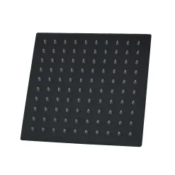 Colonne de douche thermostatique avec pomme de tête, douchette et flexible,noir mat, AICA