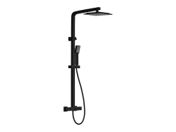Colonne de douche thermostatique en acier inoxydable - 120 cm - Noir mat - PENEDA
