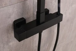 Colonne de douche thermostatique murale laiton sans tête de douche - Noir mat - 110x15cm - SEDAL 8921B Sans tête (de douche)