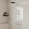 Colonne de douche thermostatique + barre réglable + douchette + flexible, chrome, GoodHome Owens