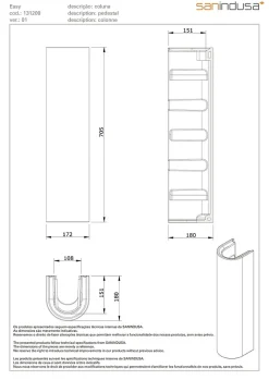 Colonne de lavabo céramique traditionnelle SANINDUSA NF Easy blanc