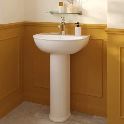 Colonne de lavabo en céramique blanche blanche l.21 x H.70,3 x P.18,5 cm, GoodHome Endell