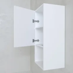 Colonne de rangement blanche - Porte et niche - 35x80x32.5 cm
