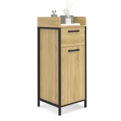 Colonne de rangement d'appoint salle de bain DETROIT 1 tiroir 1 placard design industriel