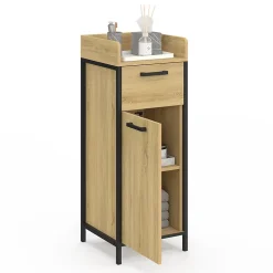 Colonne de rangement d'appoint salle de bain DETROIT 1 tiroir 1 placard design industriel