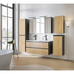 Colonne de rangement TAMO 1 porte Coloris gris anthracite L40 x P16 x H75 cm Meuble suspendu