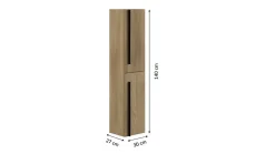 Colonne de salle de bain ANGI 2 portes 140x30x27 cm chêne T-BATH