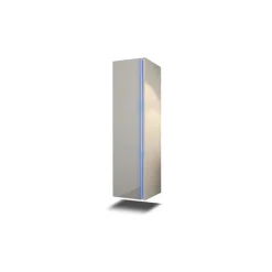 Colonne de salle de bain suspendu, collection BIRD, coloris Blanc mat et Blanc brillant, idéal pour une salle de bain moderne.