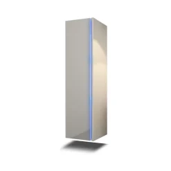 Colonne de salle de bain suspendu, collection BIRD, coloris Blanc mat et Blanc brillant, idéal pour une salle de bain moderne.