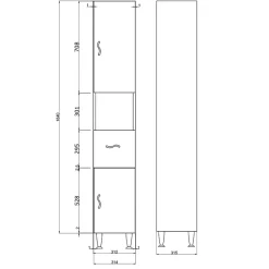 Colonne De Salle De Bain Sur Pied Blanc Brillant H 198 Cm - Easy