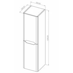 Colonne de salle de bain LUNA 135cm Blanc Brillant