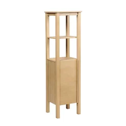 Colonne de salle de bain sur pieds chêne NESTO 145cm porte lisse