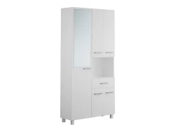 Colonne de salle de bain avec miroir sur pied - 180 cm - Blanc - MINELA