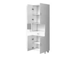 Colonne de salle de bain avec miroir sur pied - 180 cm - Blanc - MINELA