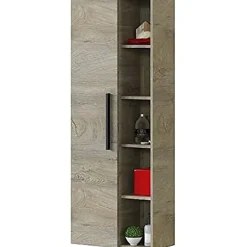 Colonne de Salle de Bain - ARKITMOBEL - Athena 1A1G - 51 x 25 x 135 cm - Marron - Montage facile