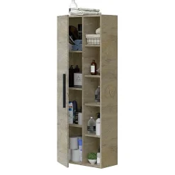 Colonne de Salle de Bain - ARKITMOBEL - Athena 1A1G - 51 x 25 x 135 cm - Marron - Montage facile