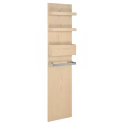 Colonne de salle de bain suspendue chêne ENIO 165cm porte serviette