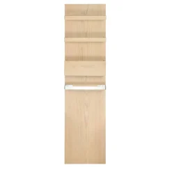 Colonne de salle de bain suspendue chêne ENIO 165cm porte serviette