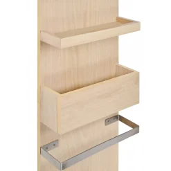 Colonne de salle de bain suspendue chêne ENIO 165cm porte serviette