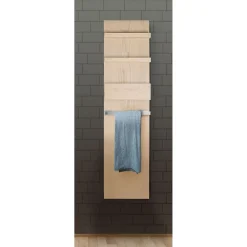 Colonne de salle de bain suspendue chêne ENIO 165cm porte serviette