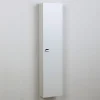 Colonne De Salle De Bain Suspendue Blanche Avec Une Porte Et Des Étagères Internes - Simply