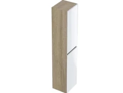 Colonne de salle de bain NELI 2 portes 140x30x27 cm chêne et blanc T-BATH
