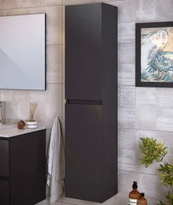 Colonne de salle de bain NELI 2 portes 140x30x27 cm gris anthracite T-BATH