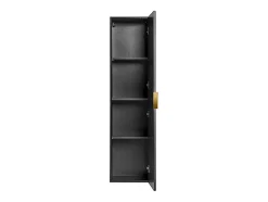 Colonne de salle de bain suspendue striée - Noir - H140 cm - ZEVARA