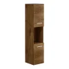 Colonne de salle de bain suspendue effet bois avec niche de rangement - L30 x P30 x H133 cm - MIELA II
