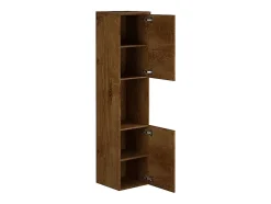 Colonne de salle de bain suspendue effet bois avec niche de rangement - L30 x P30 x H133 cm - MIELA II