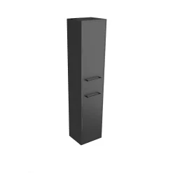 Colonne de salle de bain noir 30x35x150 cm avec 2 portes et poignées noir mat - STRUCTURA F050