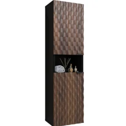 Colonne de salle de bain collection KING Chene foncé et noir