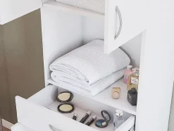 Colonne de salle de bain sur pied - 180 cm - Blanc - MINELA