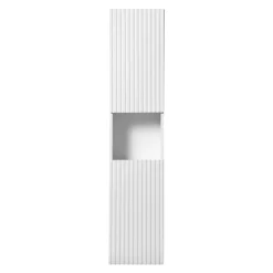 Colonne de salle de bain VANO 2 portes et 1 niche Blanc alpin L30 x H140 x P25 cm Meuble suspendu
