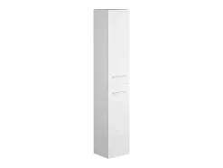 Colonne de salle de bain suspendue - 6 étagères - Coloris blanc - L30 x P25 x H160 cm - KAYLA