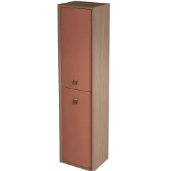 Colonne de salle de bains suspendue terracotta mat l.39 x H.160 x P.31 cm, 2 portes ouverture à gauche, Decotec Havana